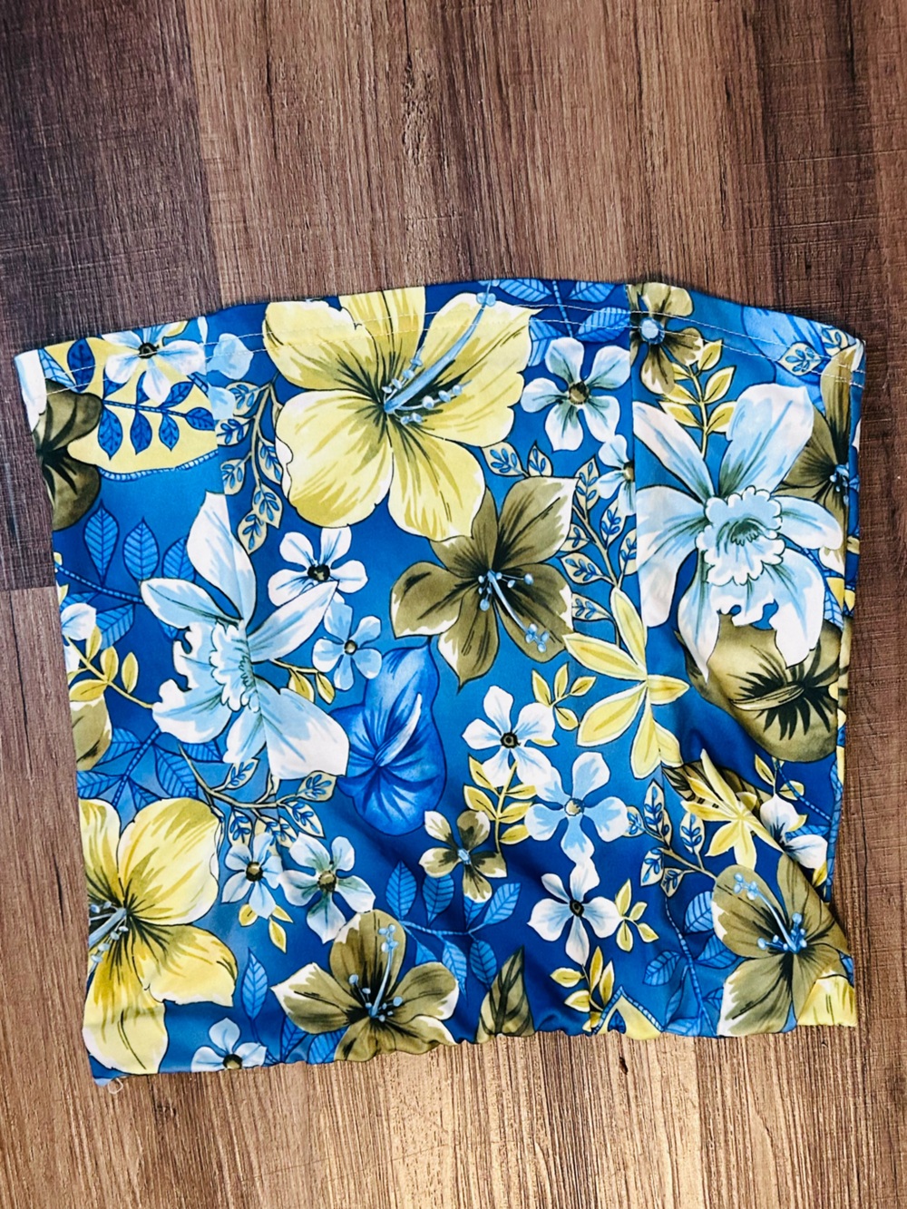 Floral Blue Yellow Print Skirt Panel